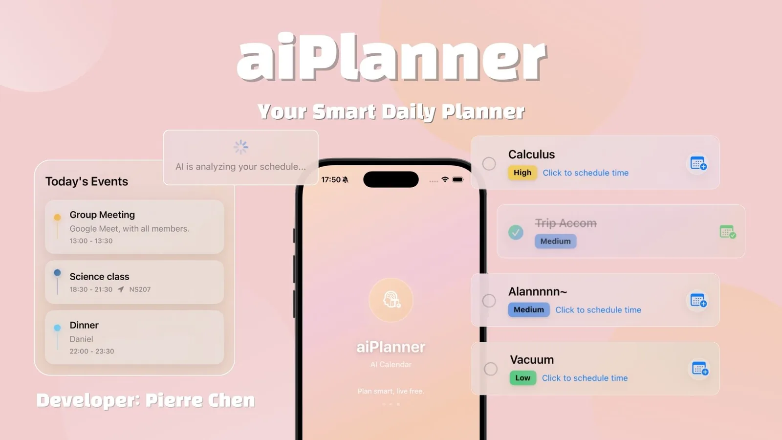 aiPlanner：Your Smart Daily Planner，iOS 智慧行程助理